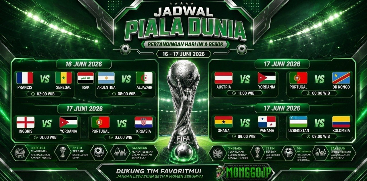 Jadwal Piala Dunia 2026 MONGGOJP